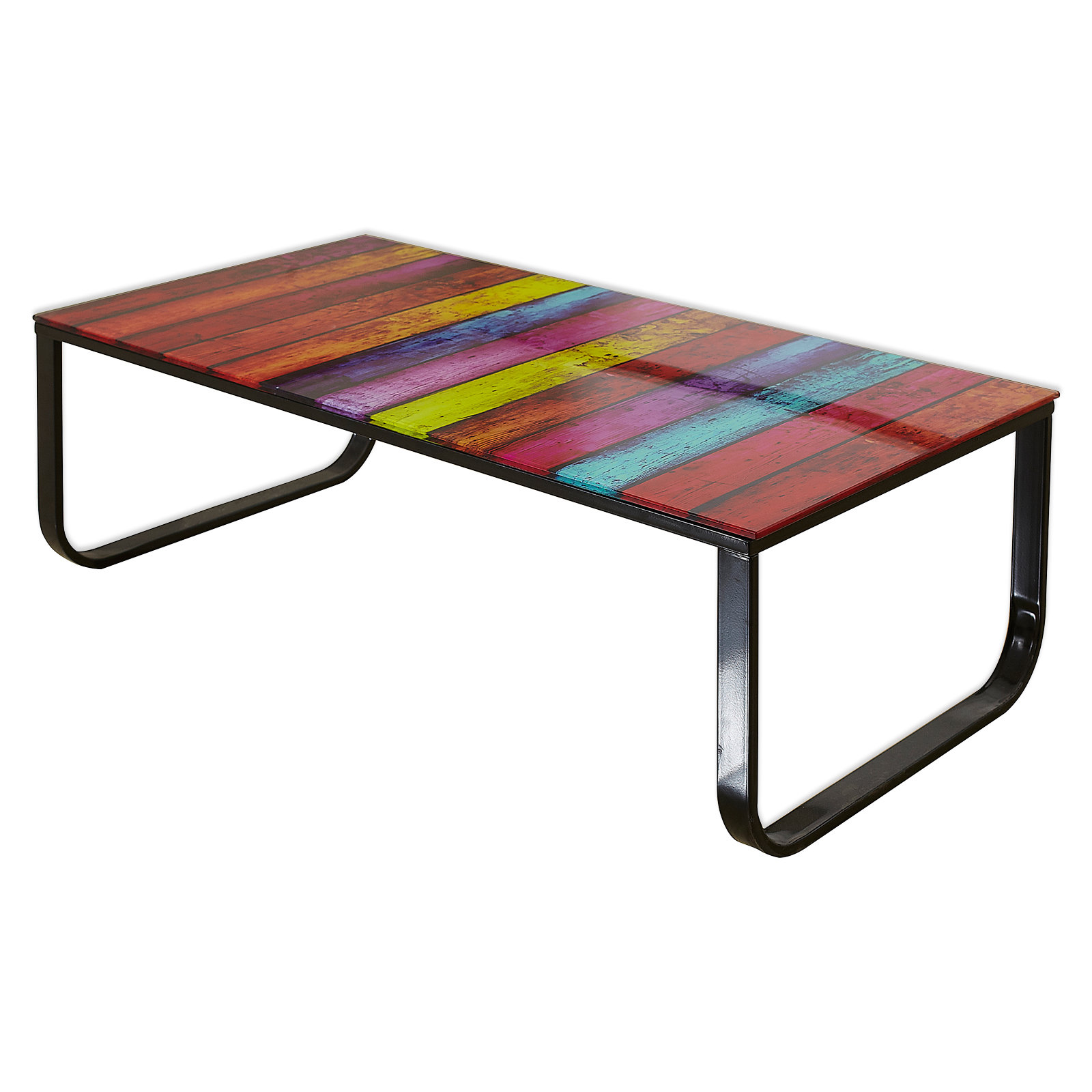 Couchtisch - schwarz-bunt - 105 cm breit
