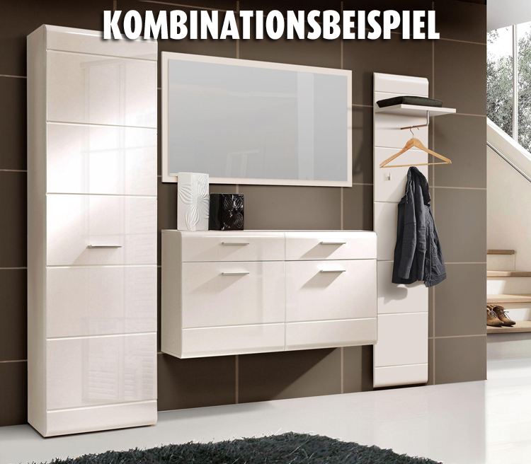 Kleiderschrank - weiß Hochglanz - 55,1 cm breit
