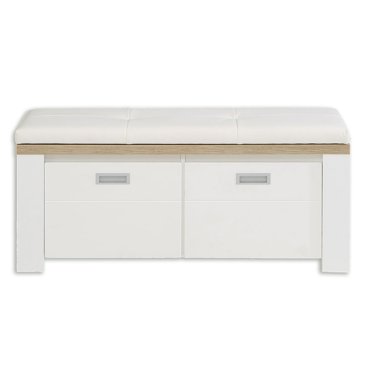 Schuhbank - weiß-Eiche Bianco - 108 cm breit