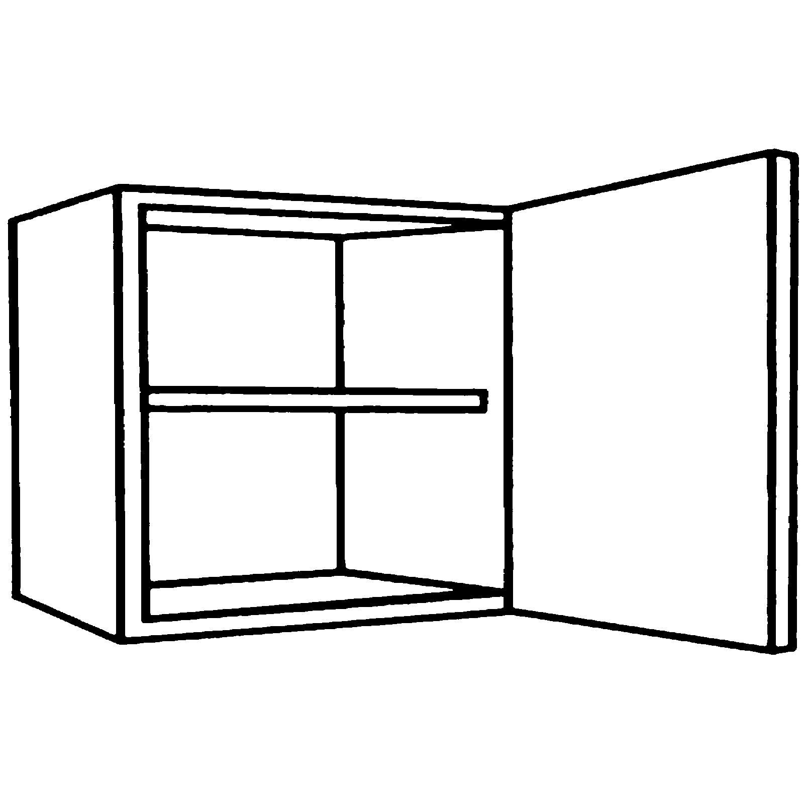 Hängeschrank - graphit - 60x64 cm