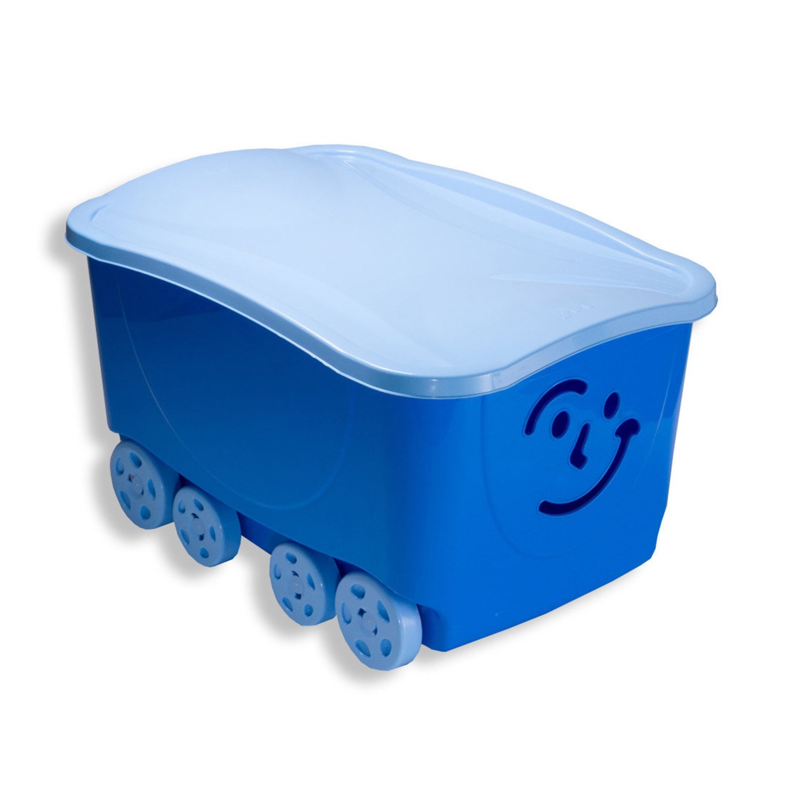 Rollbox FANCY - blau - mit Deckel - auf Rollen