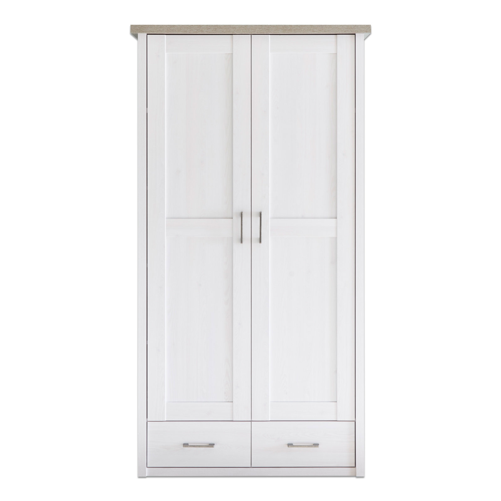 Kleiderschrank LUCA - Pinie weiß - Trüffel - 106 cm