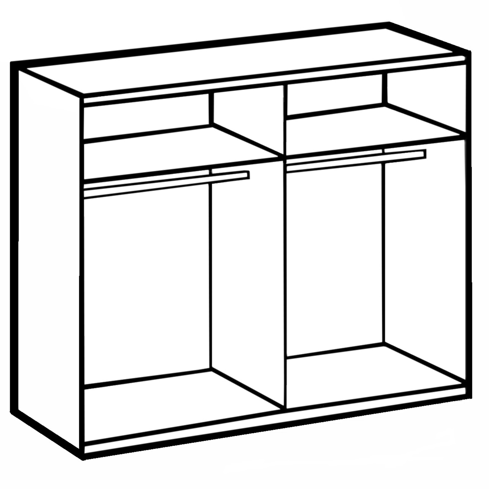 Schwebetürenschrank - graphit - 179 cm breit