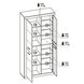 Vitrine - Beton-Optik - weiß glänzend - mit Beleuchtung