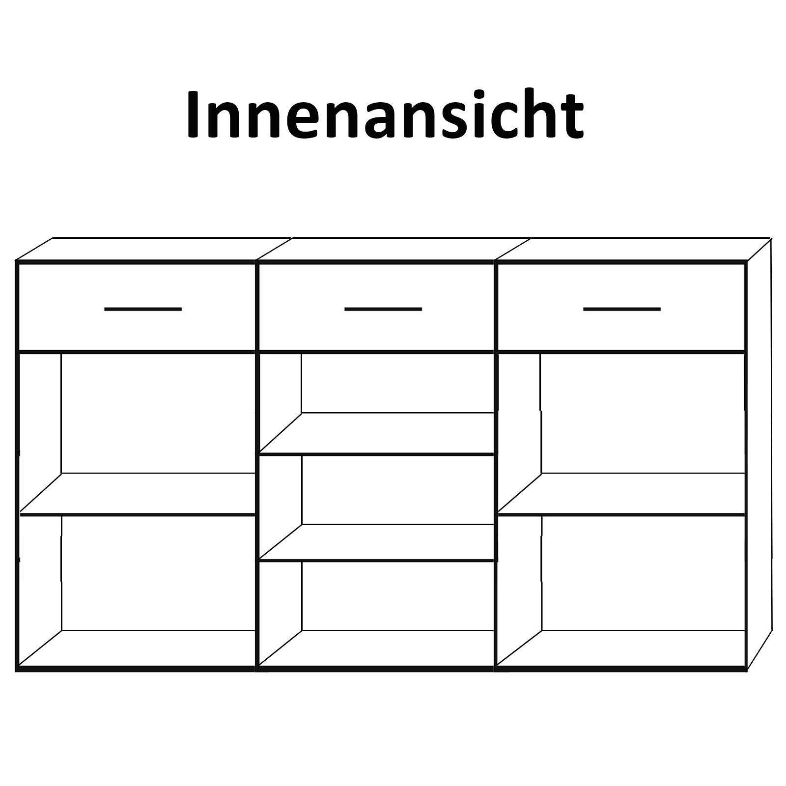 Highboard - Pinie weiß - 178 cm breit