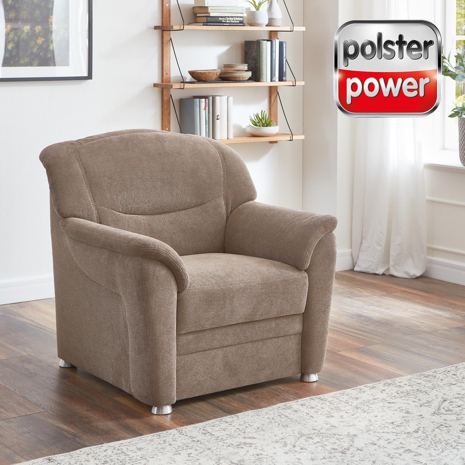 polsterpower Sessel - braun