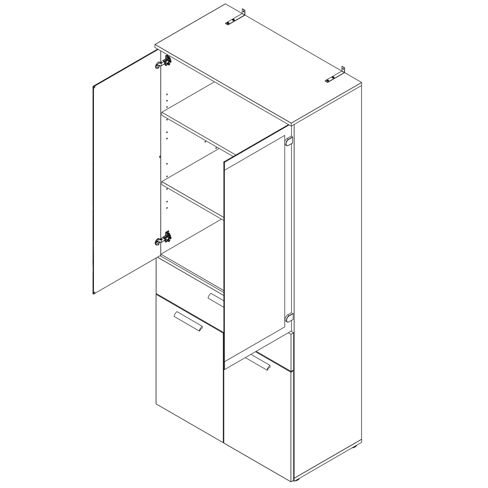 Vitrine - Sandeiche - 80 cm breit