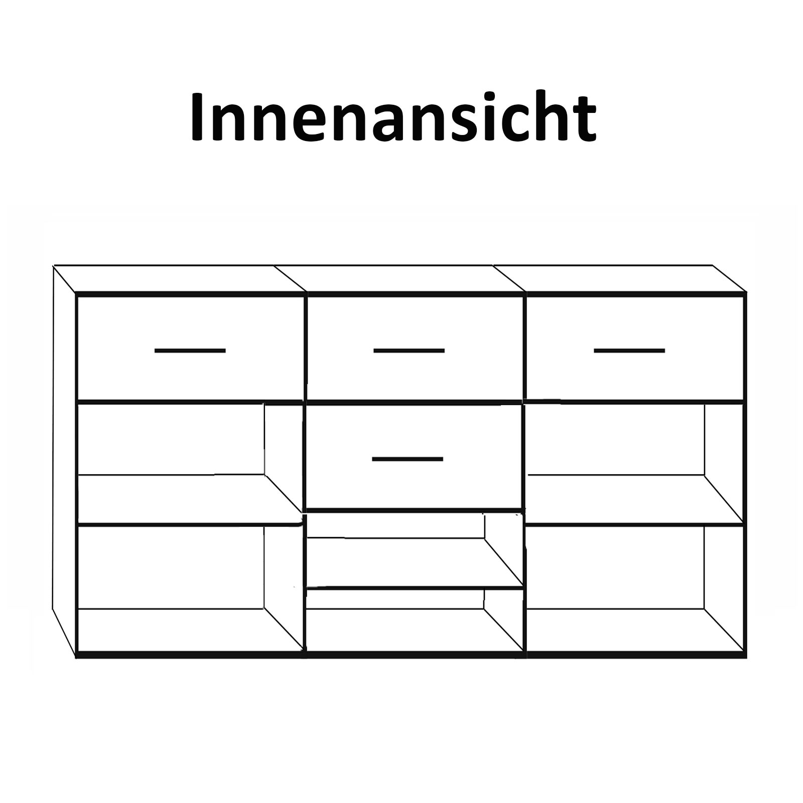 Sideboard - Pinie weiß - 178 cm breit