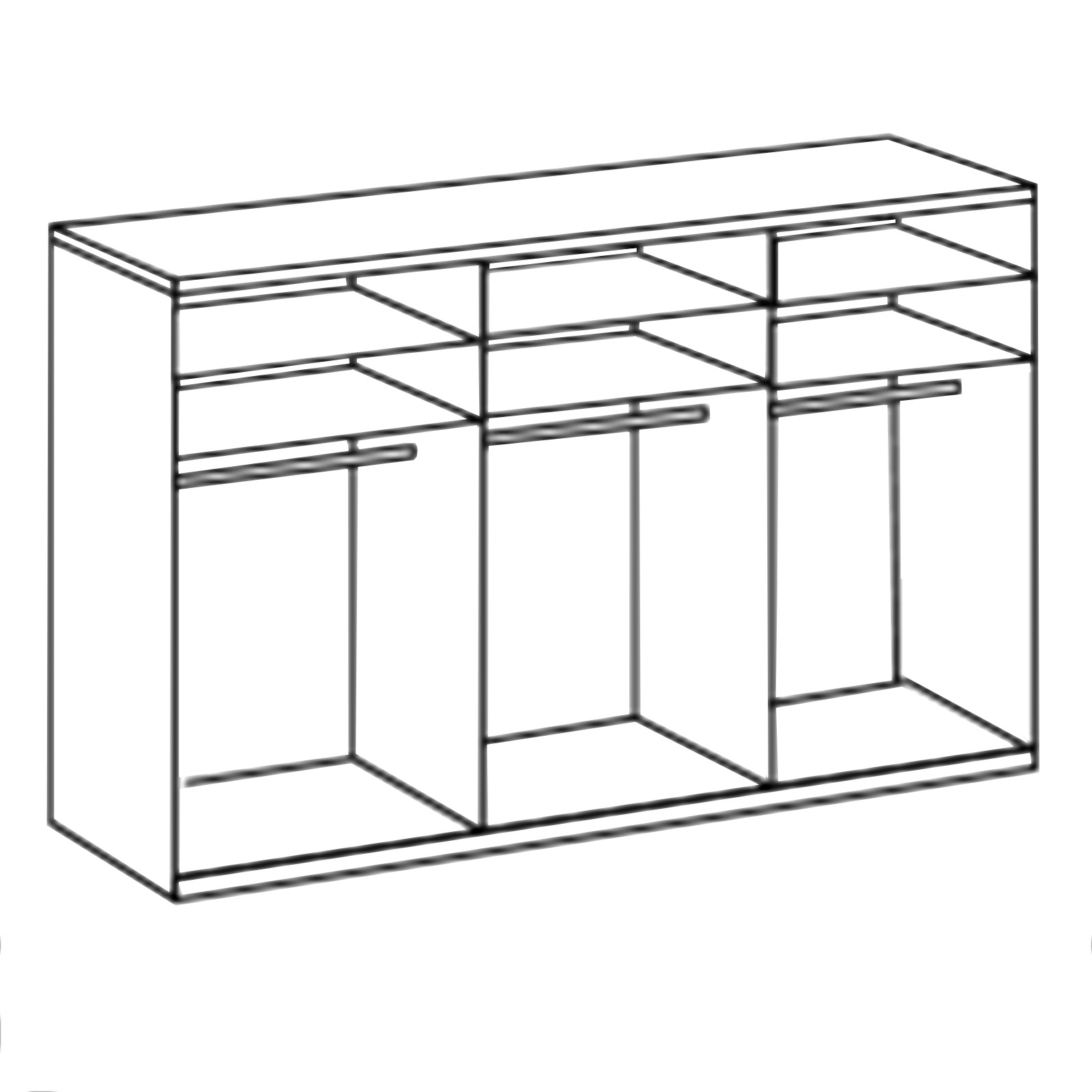 Schwebetürenschrank ESCAPE - Plankeneiche-Weißglas - 300 cm