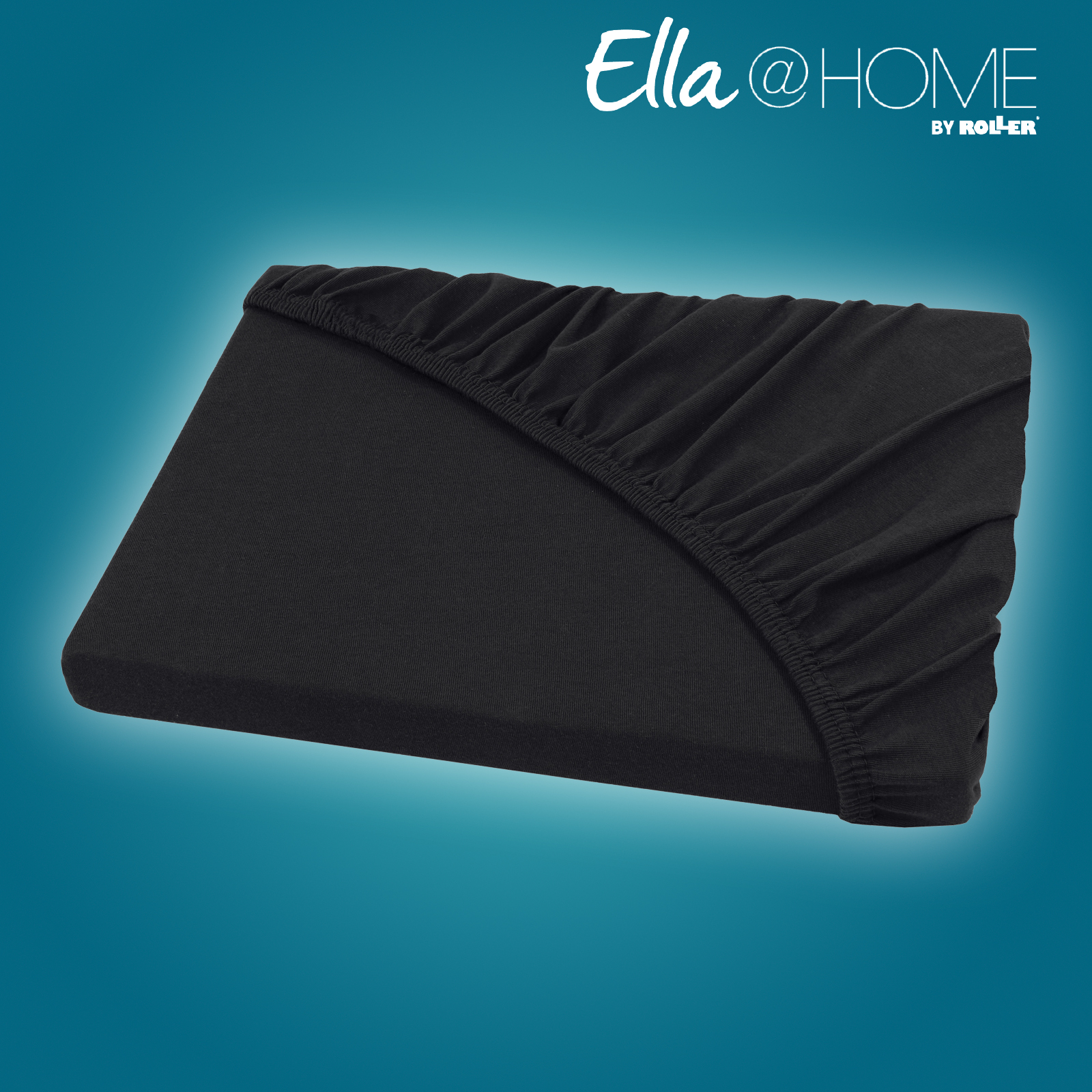 Ella@HOME Jersey-Boxspring-Spannbettlaken - schwarz - 180x200 cm