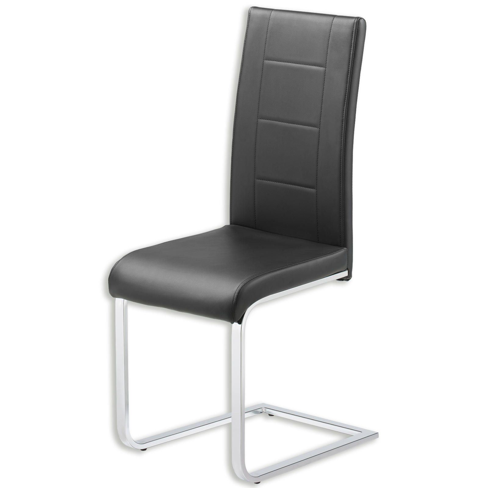Stuhl JOSY - schwarz - Kunstleder | Freischwinger | Stühle ...