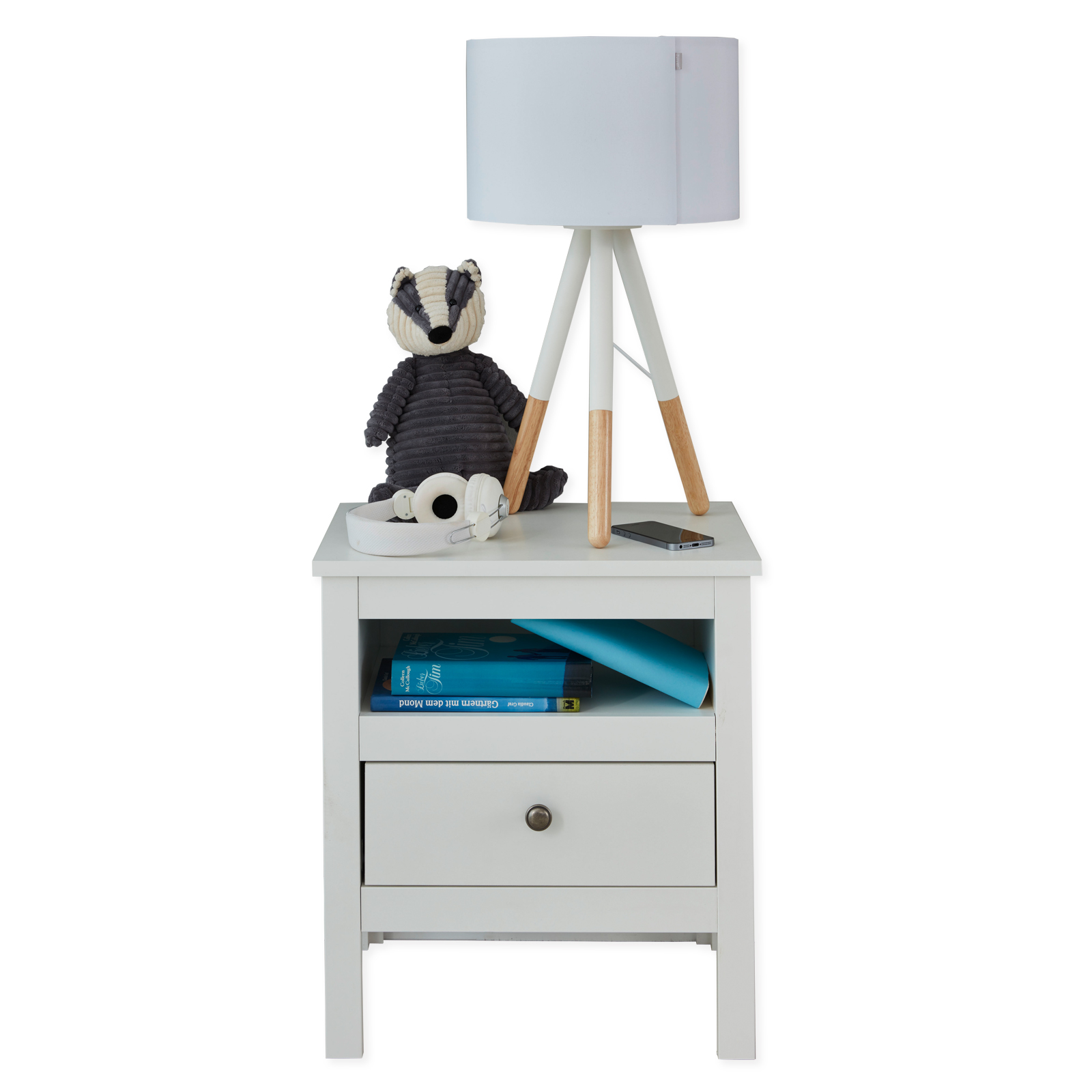 Nachtkonsole - weiß - 47 cm breit
