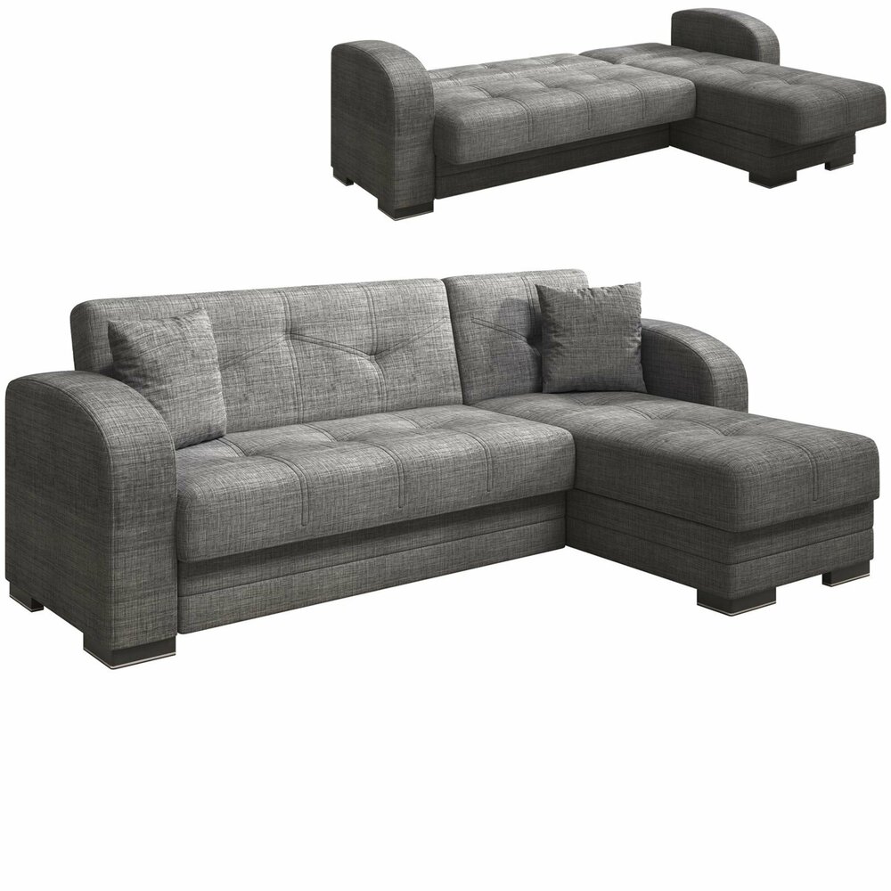 Ecksofa - anthrazit - Webstoff - Liegefunktion | Online bei ROLLER kaufen
