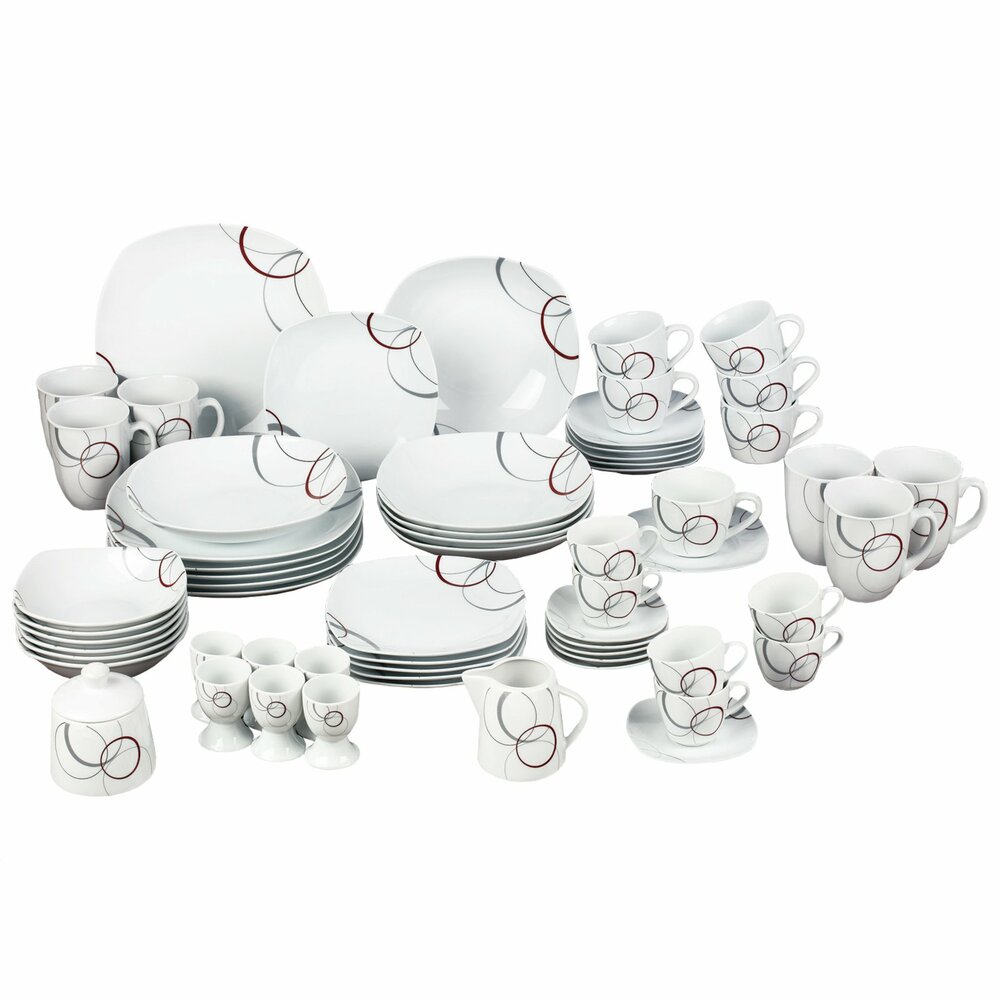 62-teiliges Porzellan-Service - mit Dekor | Online bei ROLLER kaufen
