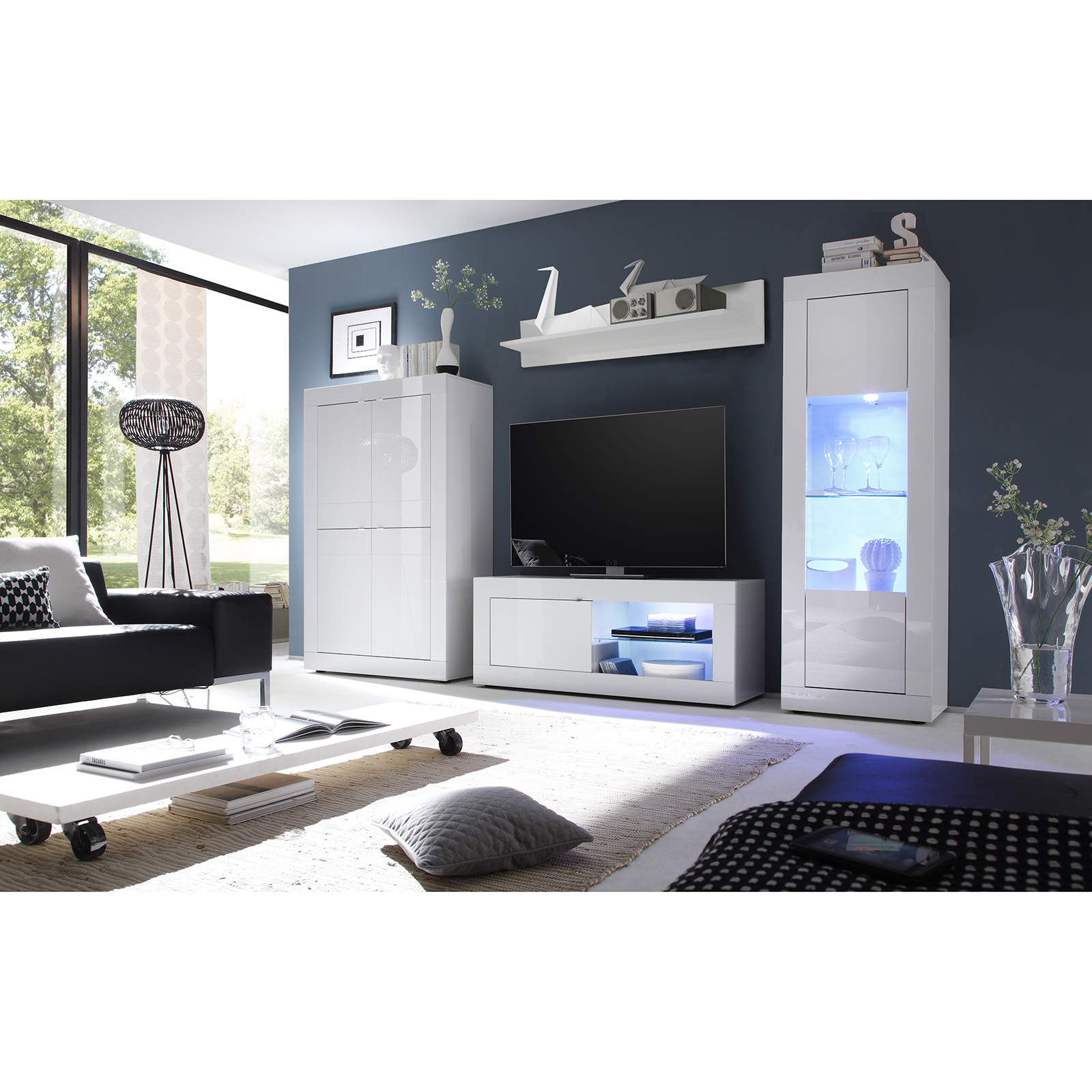 Highboard - weiß Hochglanz - 102 cm breit