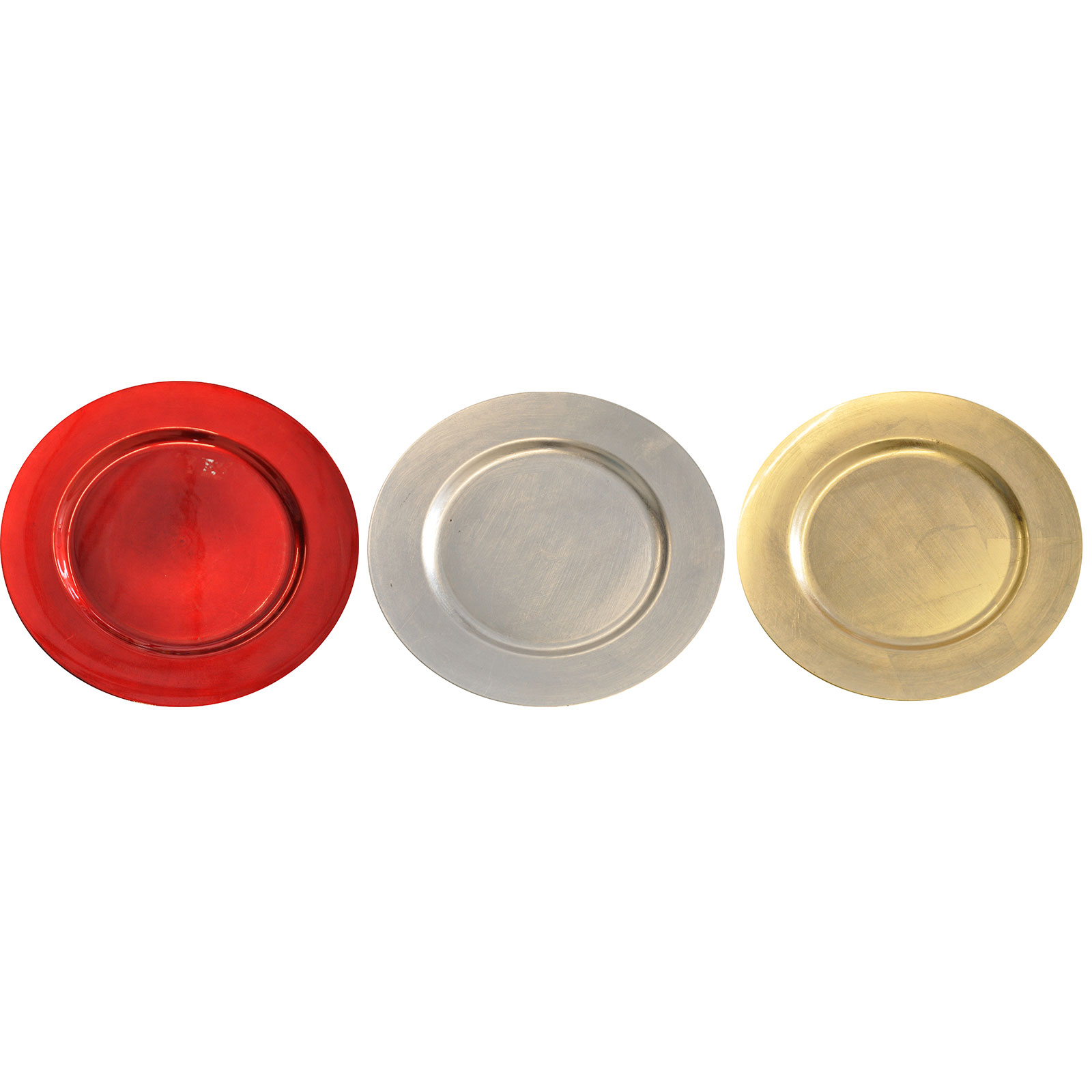Dekoteller - silber-rot-gold - sortiert