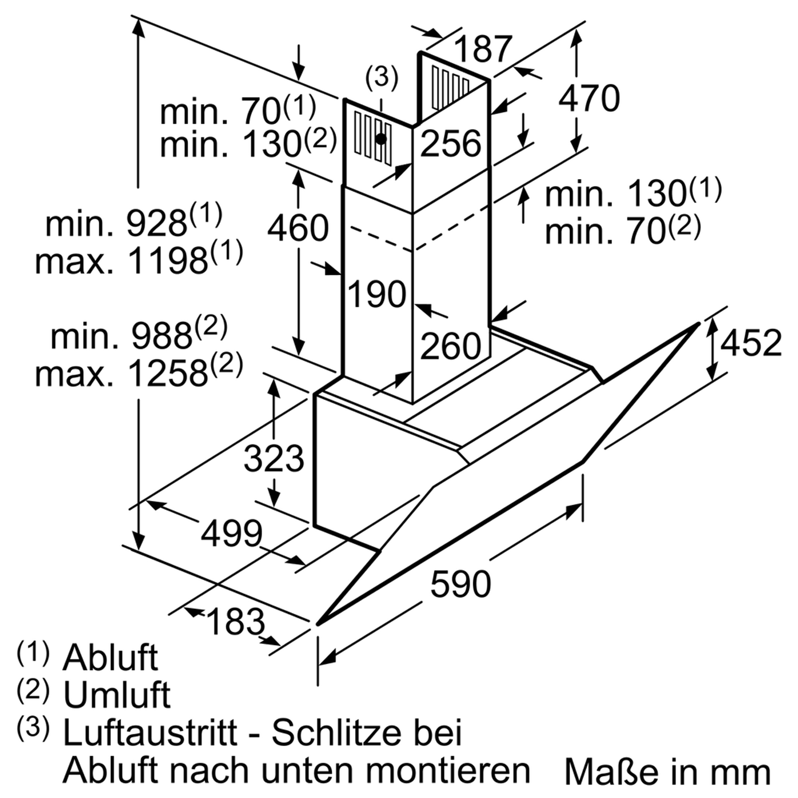 SIEMENS Wandesse LC67KHM60 - schwarz - Klarglas - 60 cm