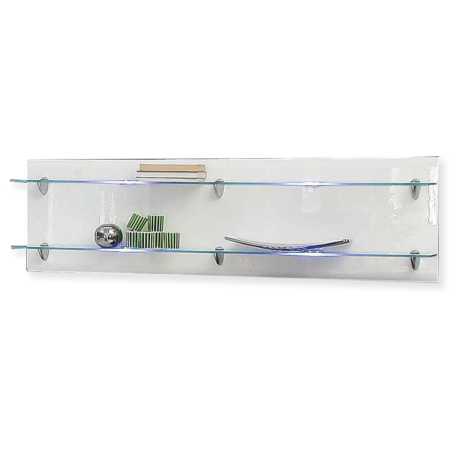 Wandregal - weiß Hochglanz - Glas - 140 cm
