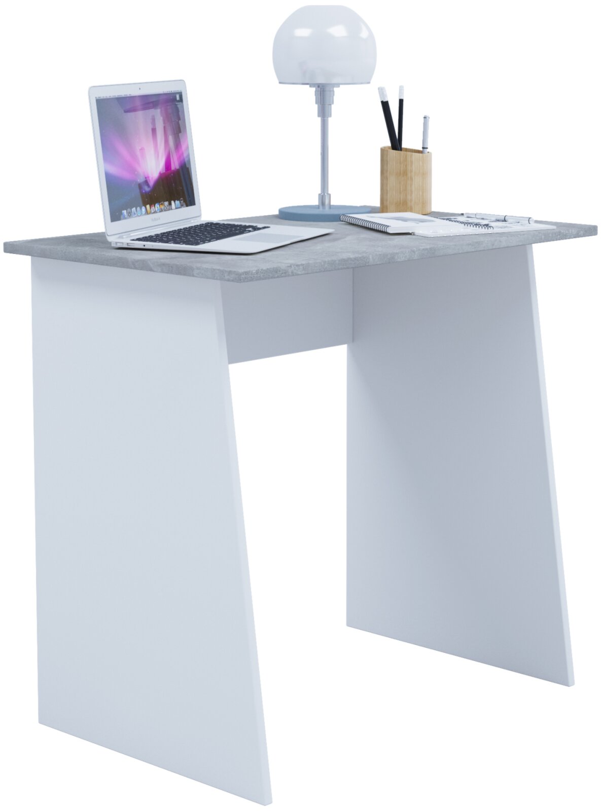 Schreibtisch Online MINI - 80 ROLLER weiß-beton breit cm | kaufen MASOLA bei -