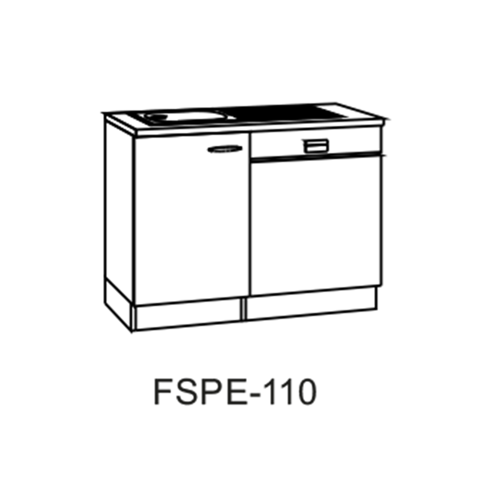Spülenunterschrank - anthrazit-Sonoma Eiche - 110 cm breit