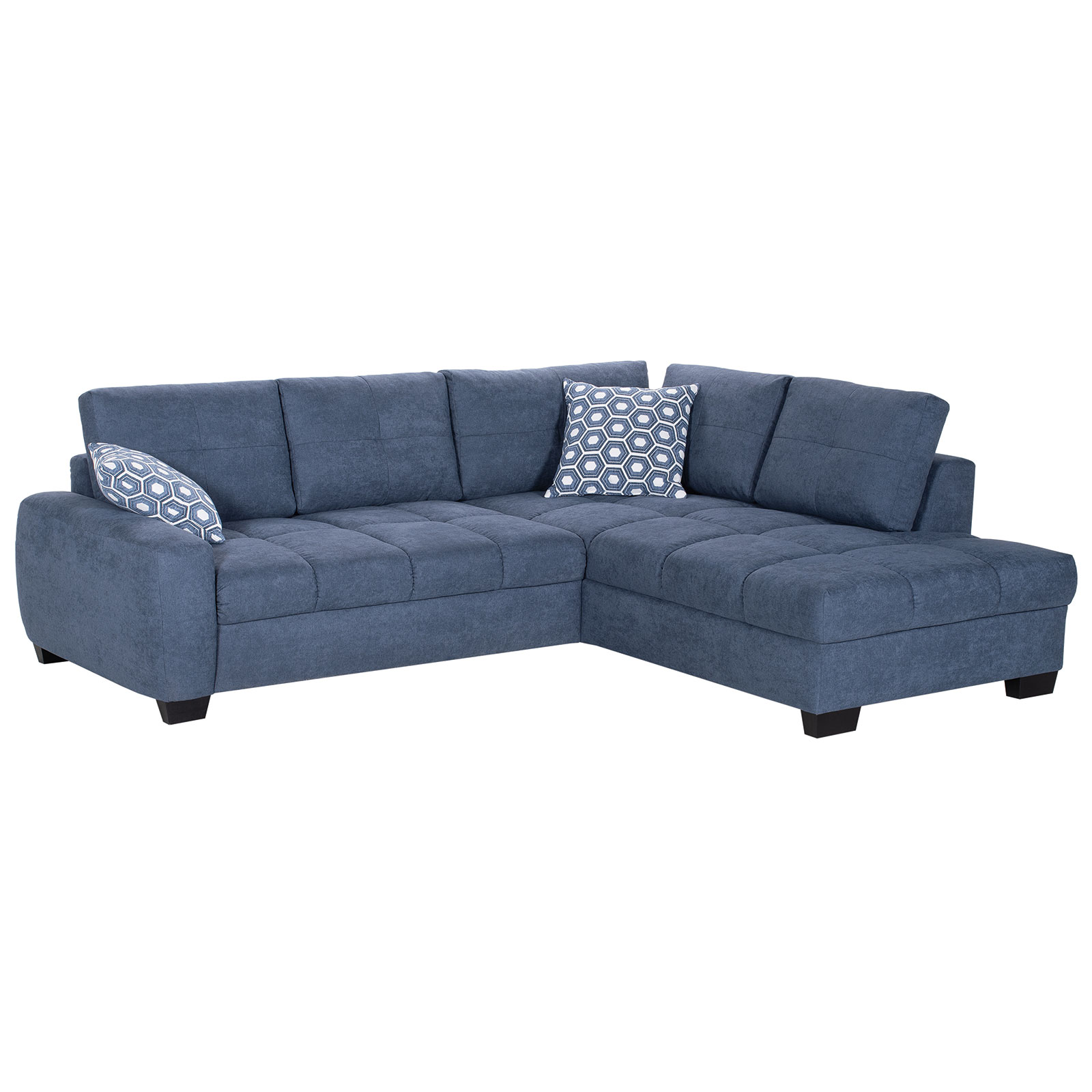Ecksofa - marine - Microfaser - Liegefunktion