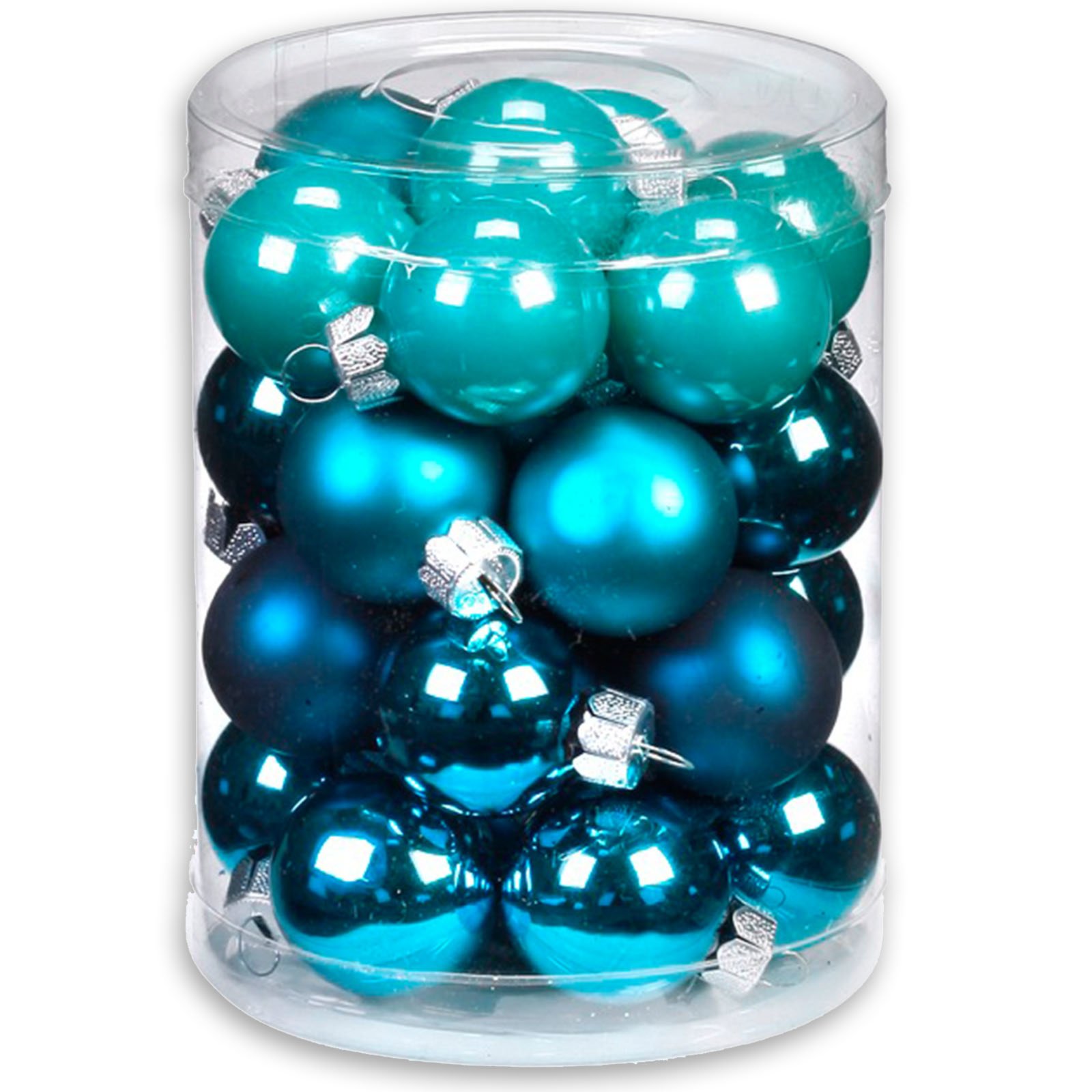 Christbaumkugeln türkispetrol 28 Stück 3 cm