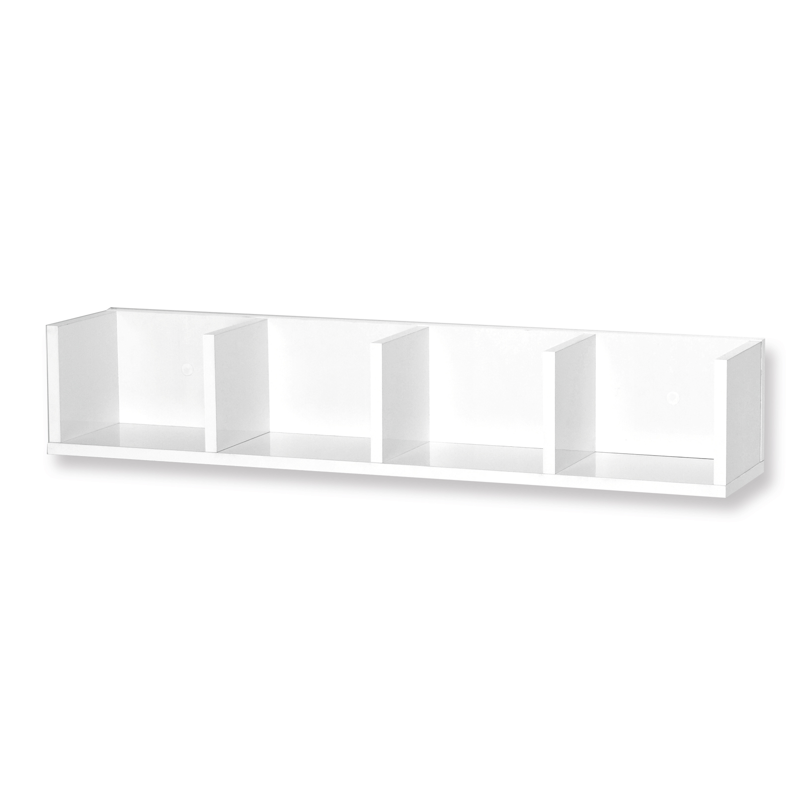Wandregal - weiß Hochglanz - 4 Fächer - 91,5 cm