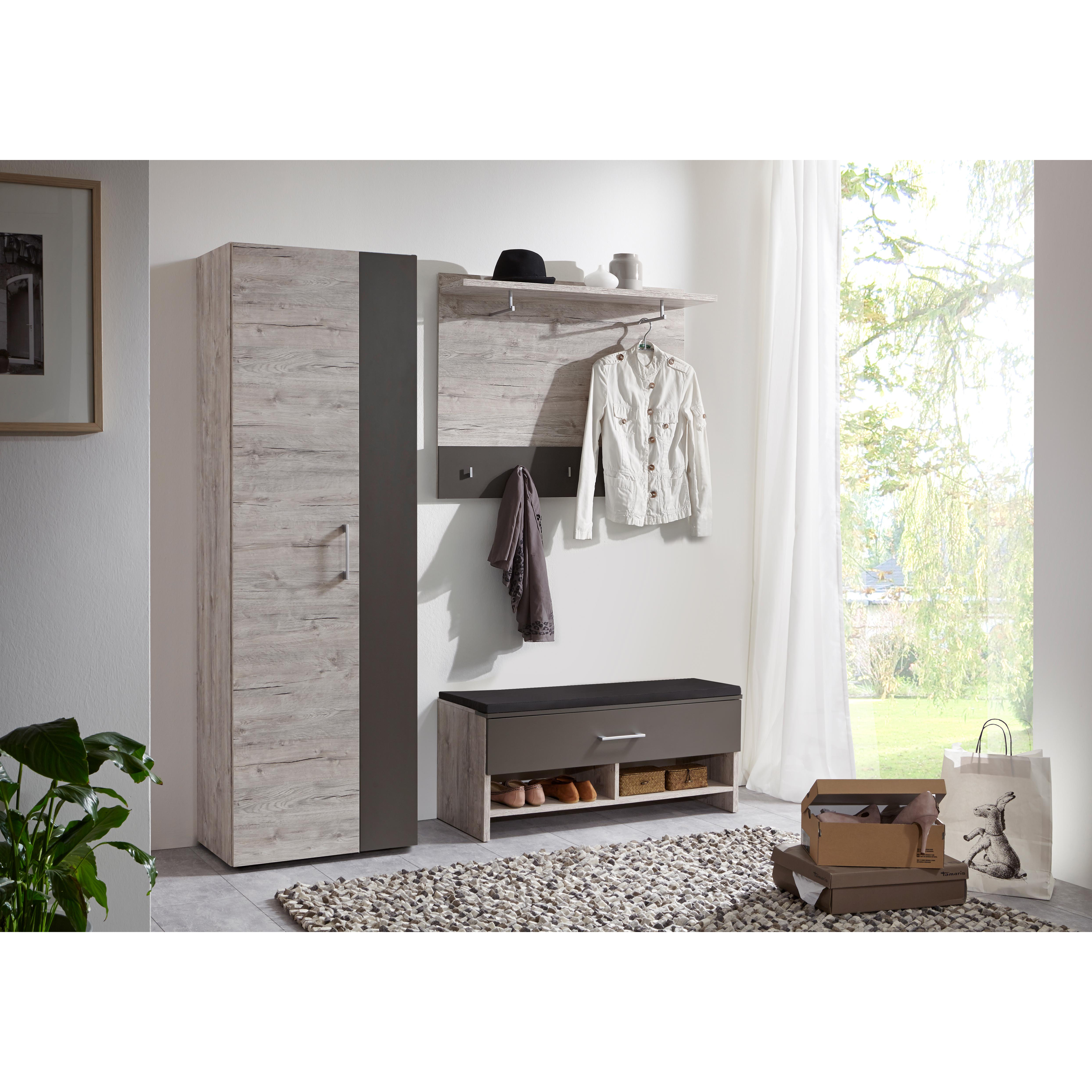 Wandgarderobe-Paneel - Sandeiche-Lava