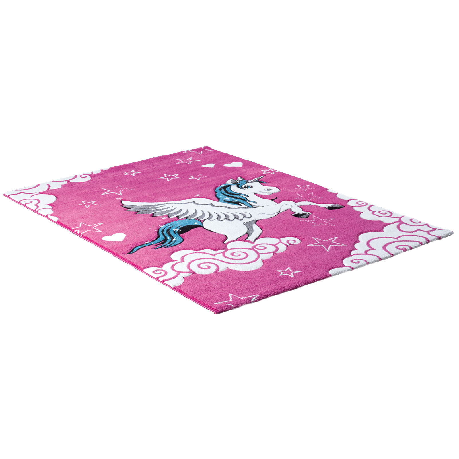 Frisee-Teppich - pink - Einhorn - 160x230 cm