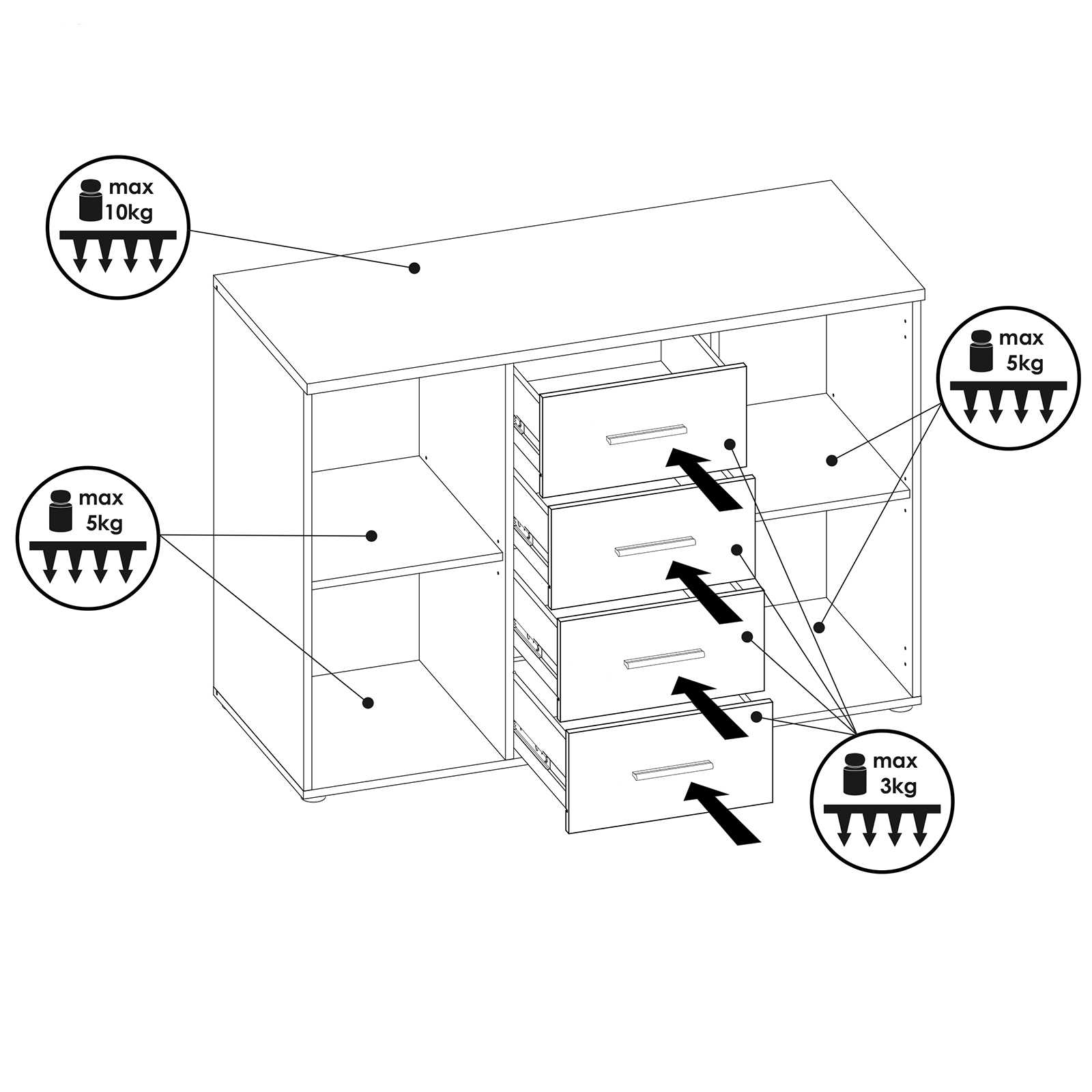 Kommode - San Remo Eiche - 120 cm breit | Online bei ...