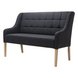 Bank - grau - Eiche natur - 140 cm