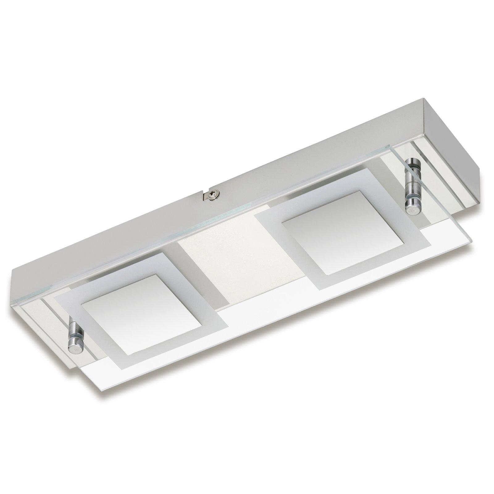 LED-Deckenleuchte - Nickel matt - Glas - 30 cm breit | LED