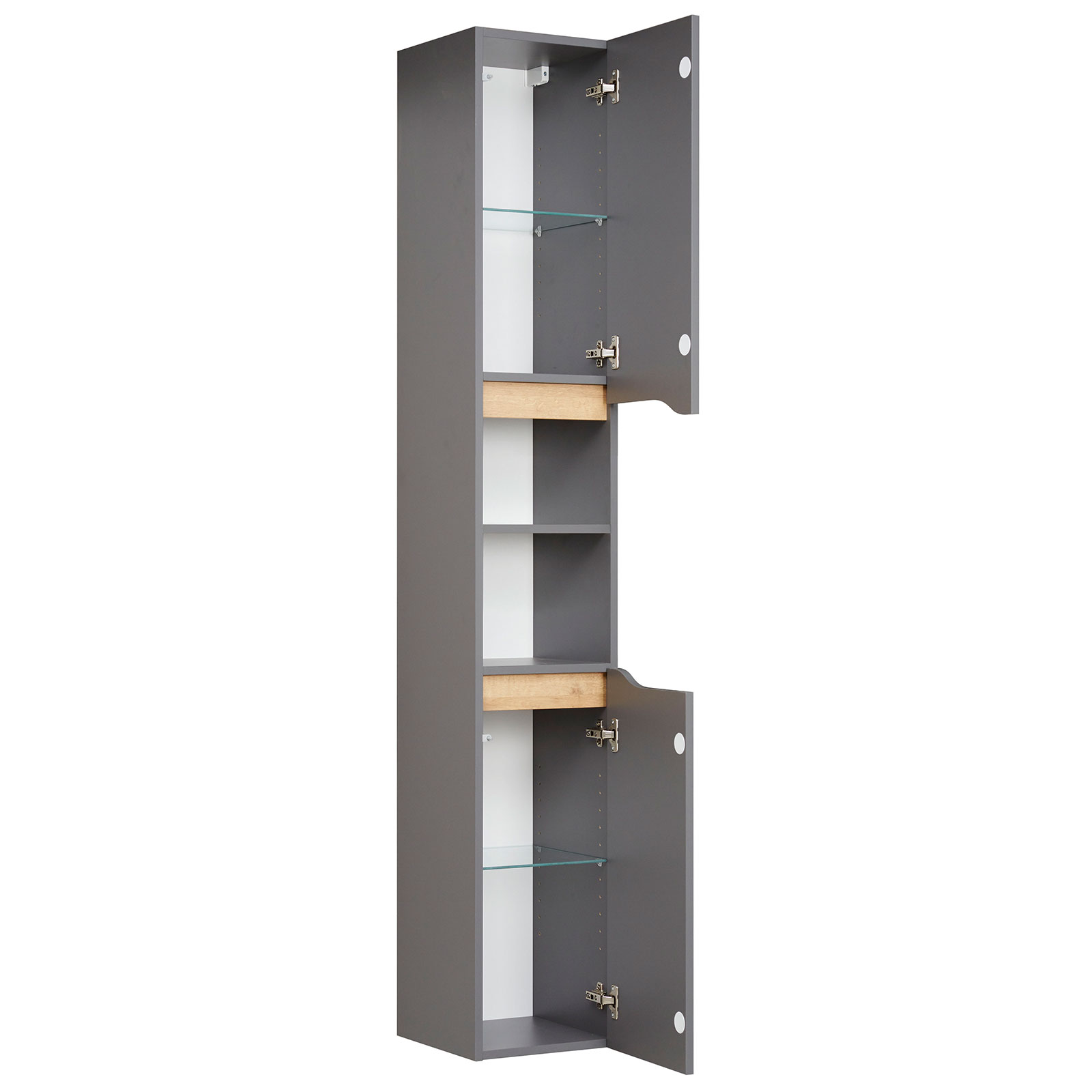 Hochschrank - quarzgrau-Eiche - 30 cm