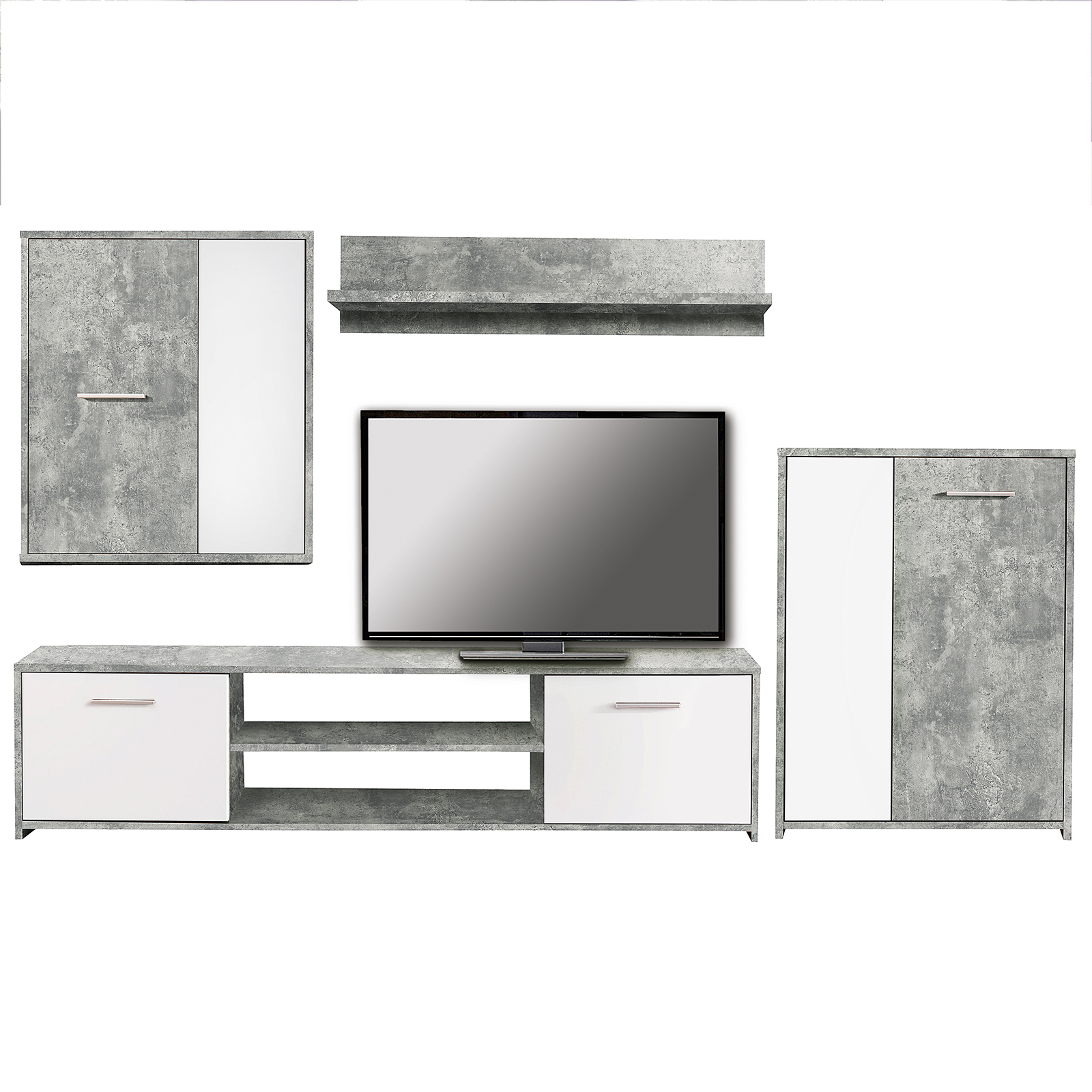 Kommode - Beton-Optik-weiß - 60 cm