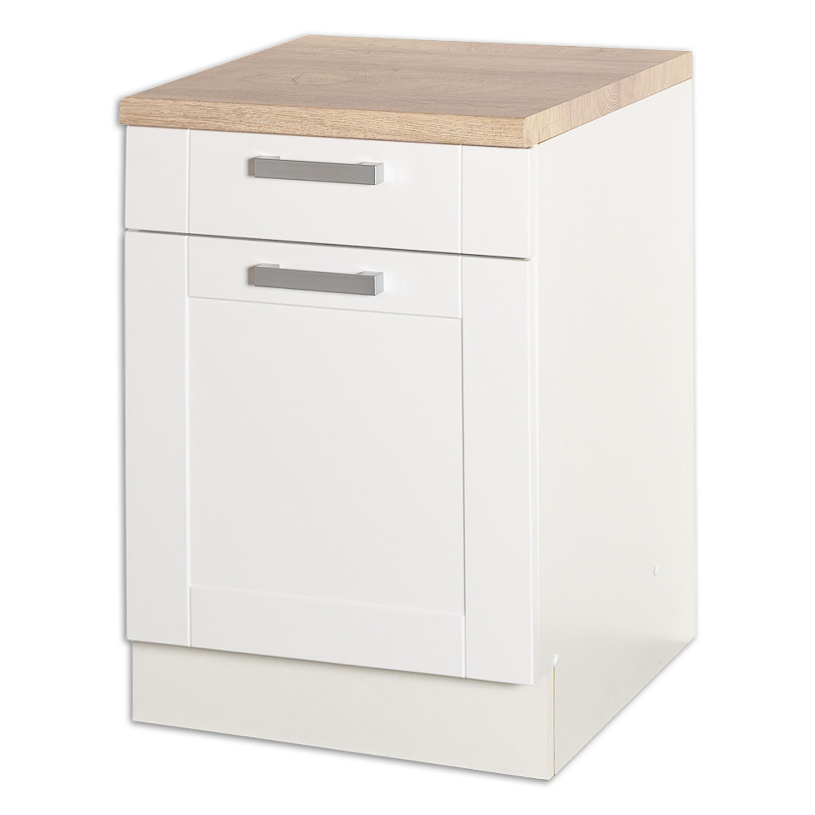 Anrichte - weiß Lacklaminat-Asteiche - 60 cm breit