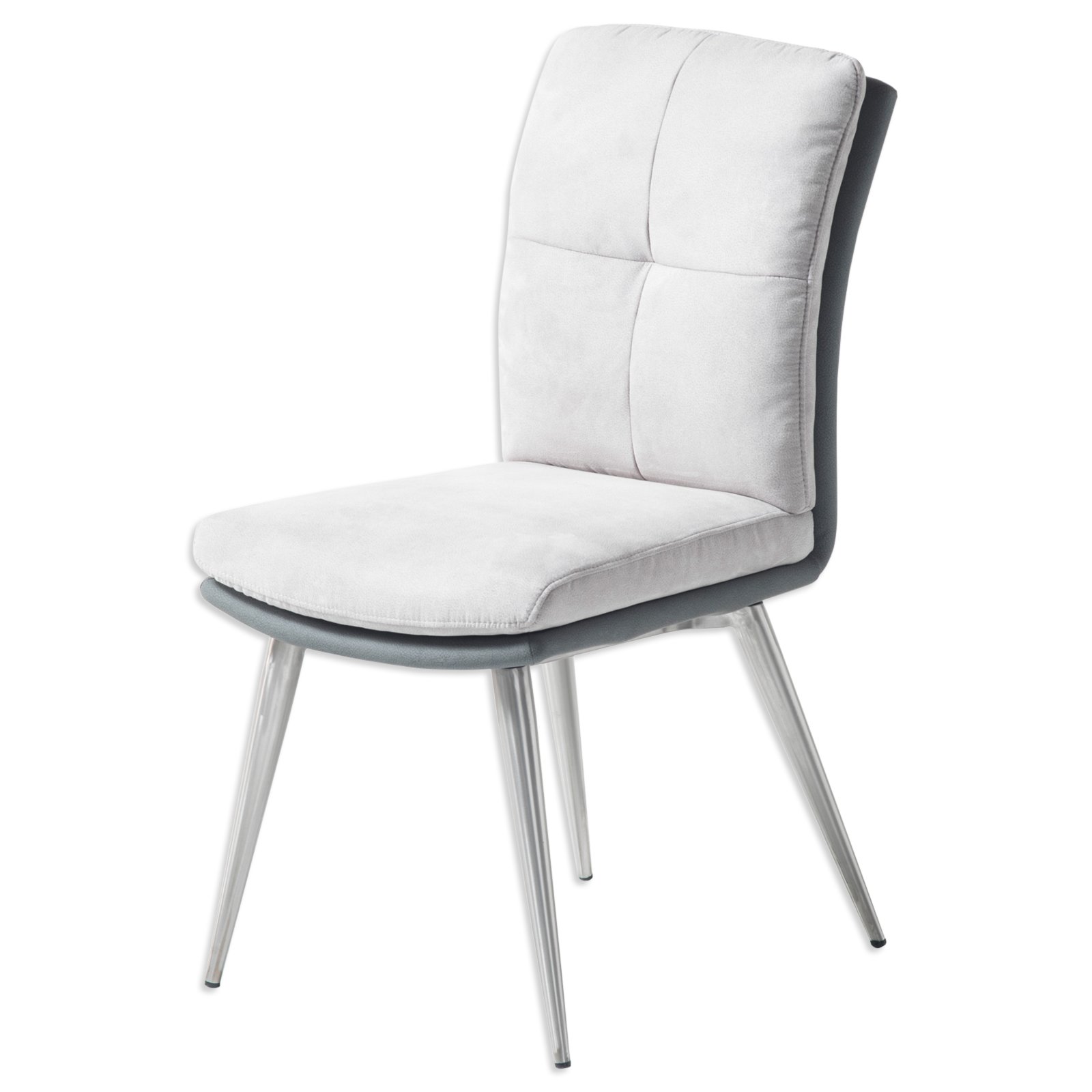 Polsterstuhl EMILY - grau - Microfaser - Edelstahl ...