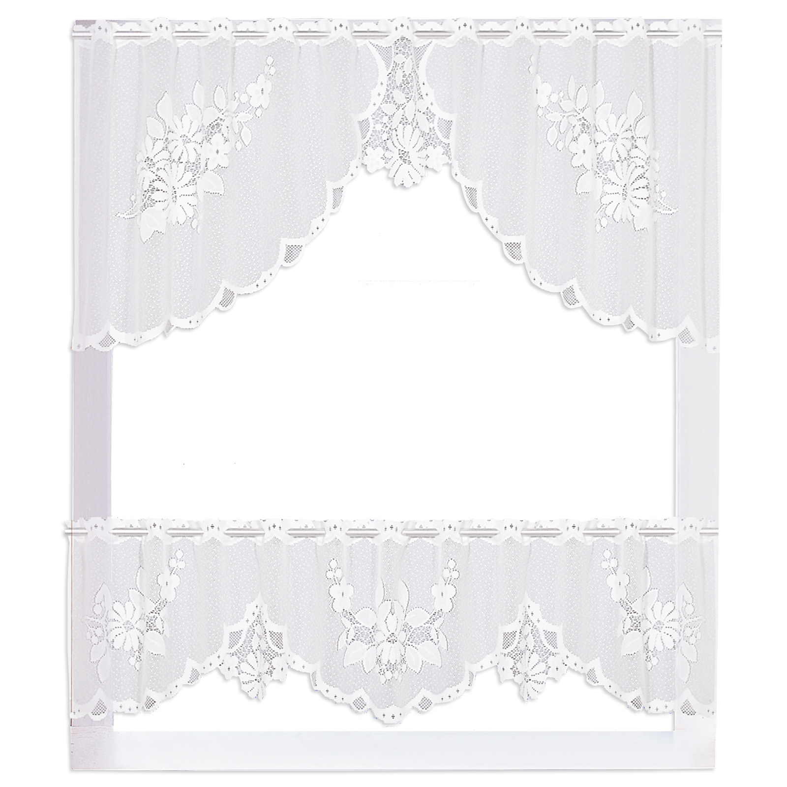 Gardine - Jacquard - C-Bogen-Set - 140/30+50 cm