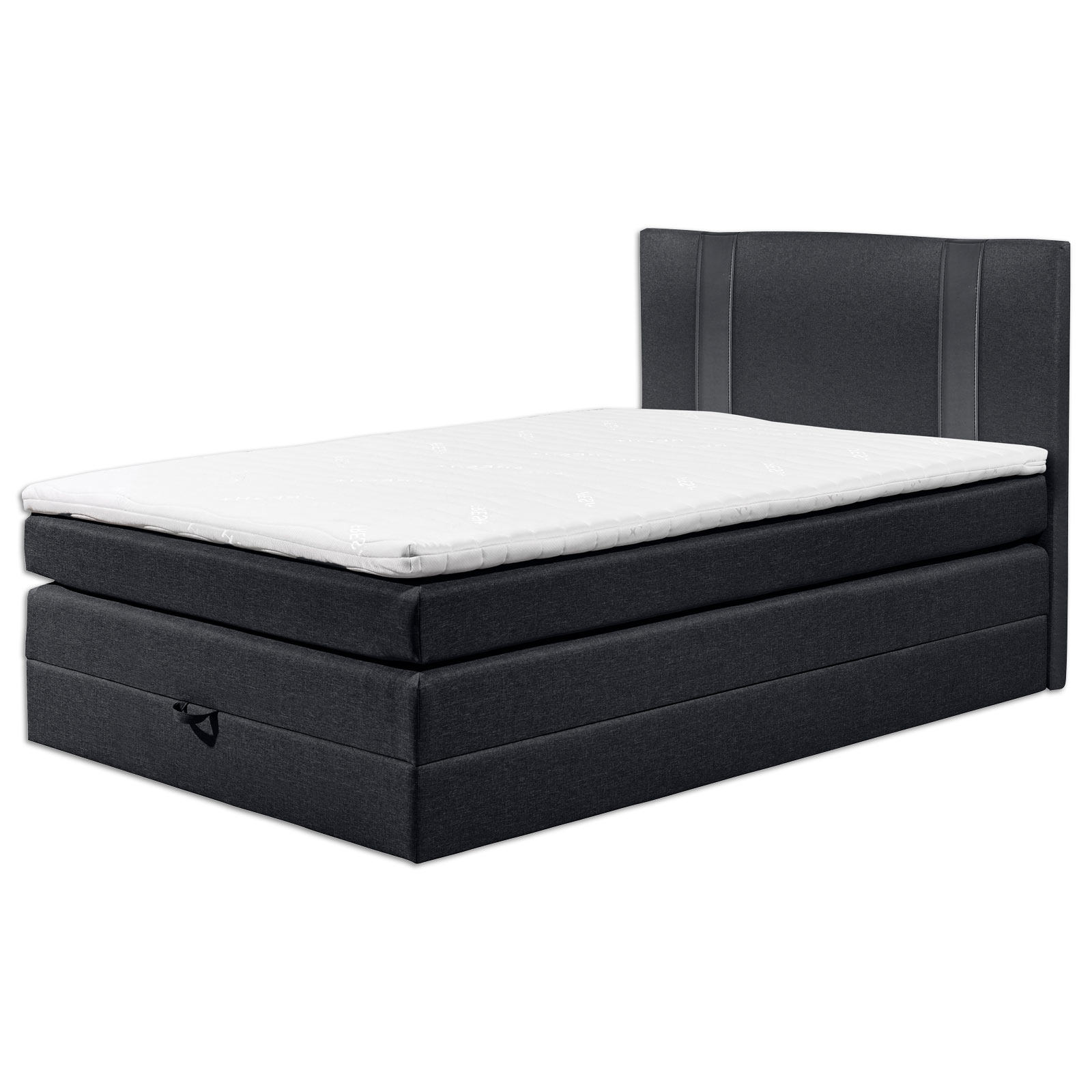 Boxspringbett - schwarz - H2 - 120x200 cm