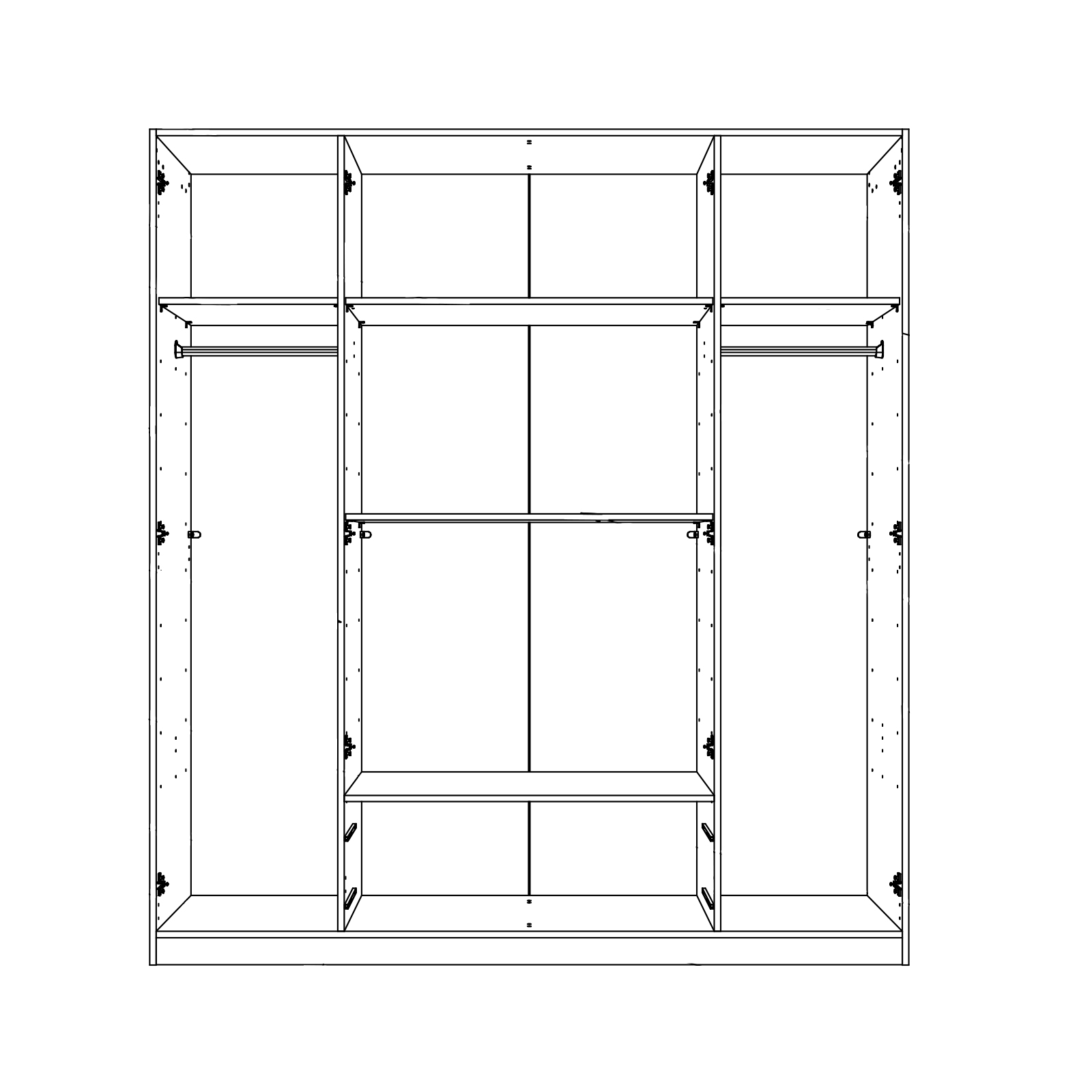 Drehtürenschrank - Plankeneiche-Graphit - 180 cm