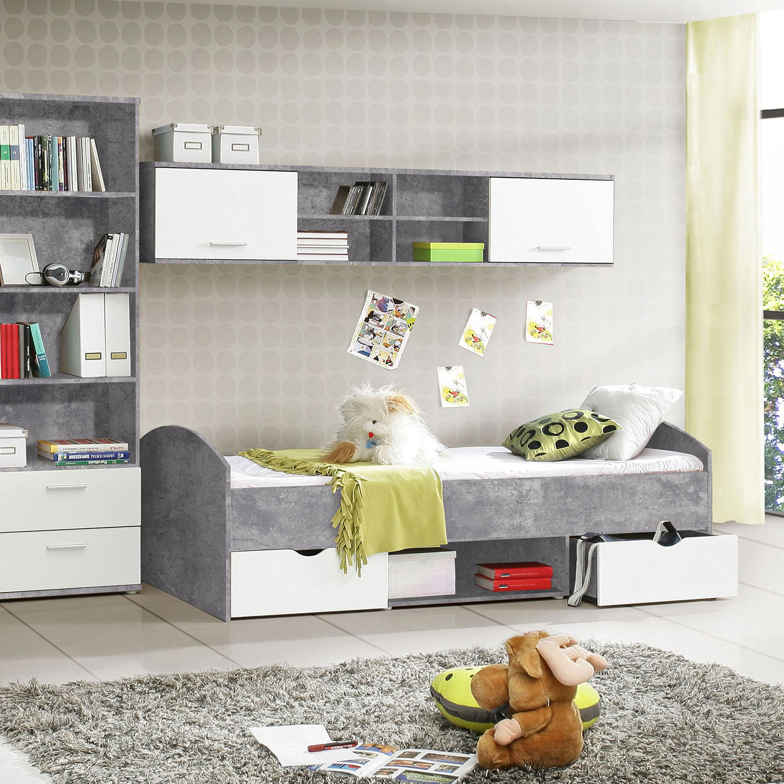 Bettanlage - Betonoptik - 90x200 cm