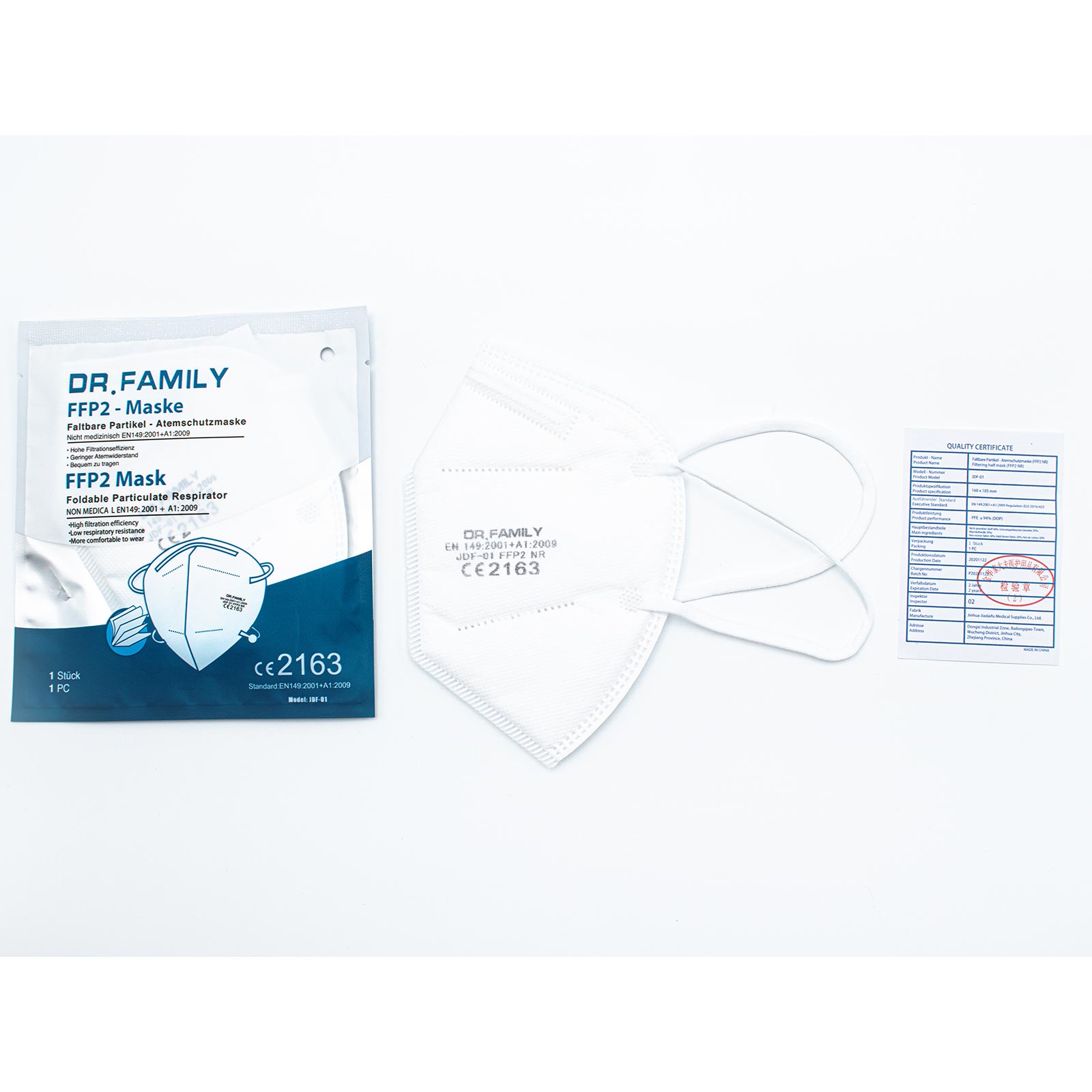 20er-Pack FFP2 Masken - weiß - faltbar