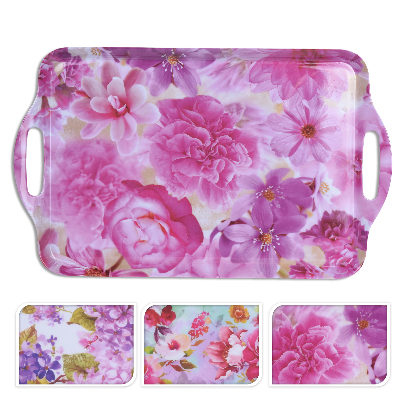 Tablett - blumige Motive - 38x23 cm