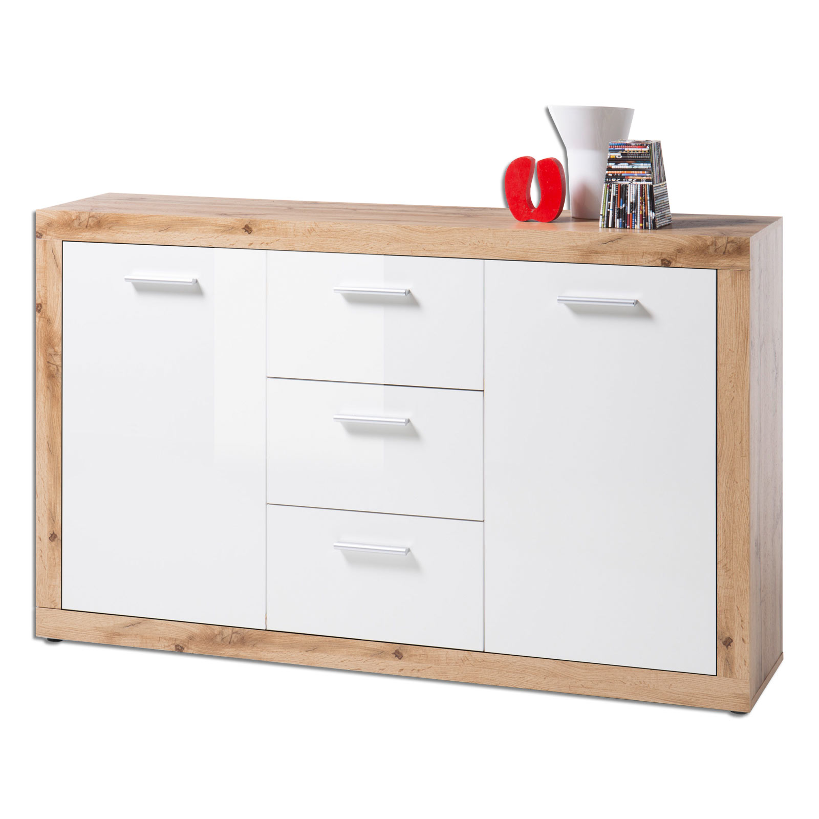 Sideboard weiß glanzWildeiche 147 cm breit Online bei ROLLER kaufen