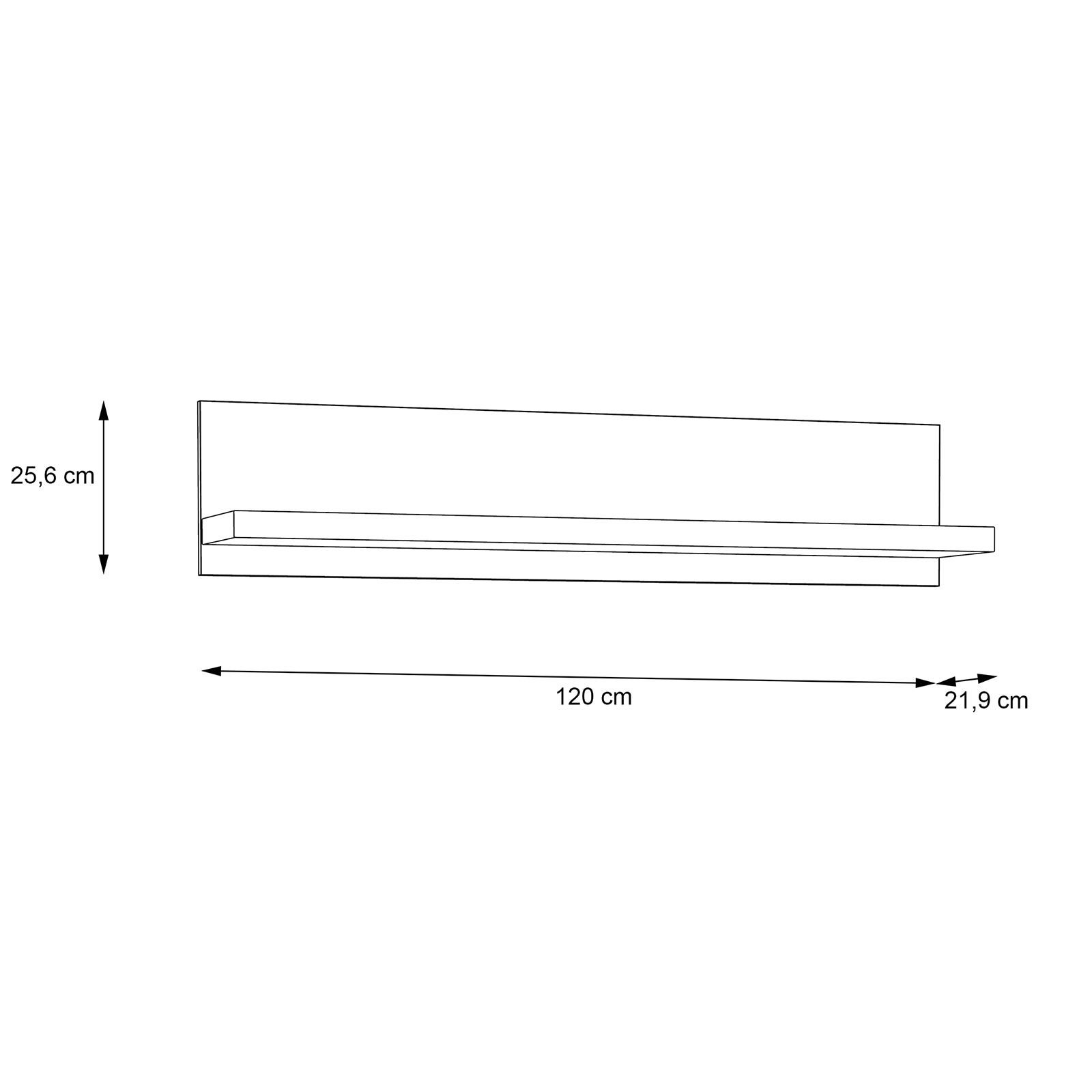 Wandboard -Sonoma Eiche - 120 cm breit