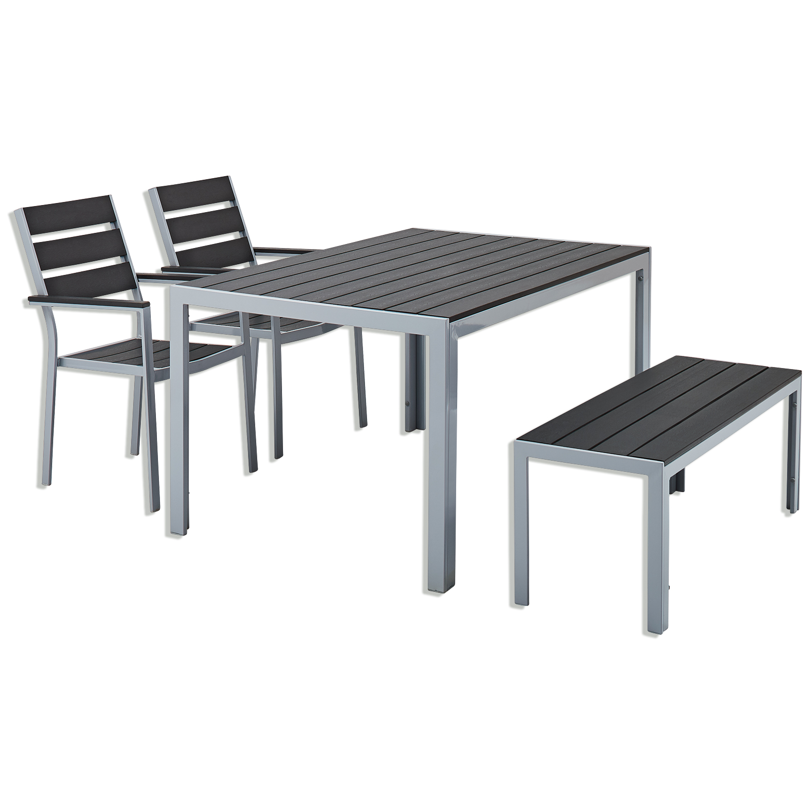 Gardiola Gartentisch - schwarz-silber - 150 cm breit