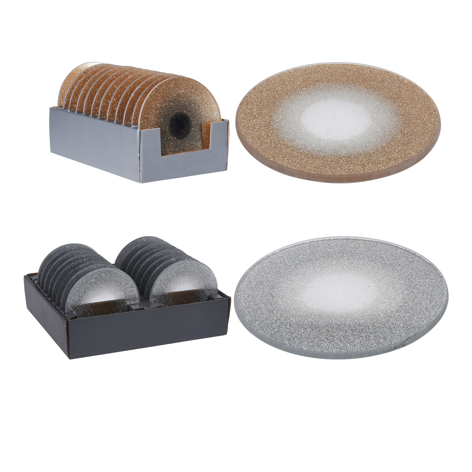 Untersetzer - silber-gold - sortiert