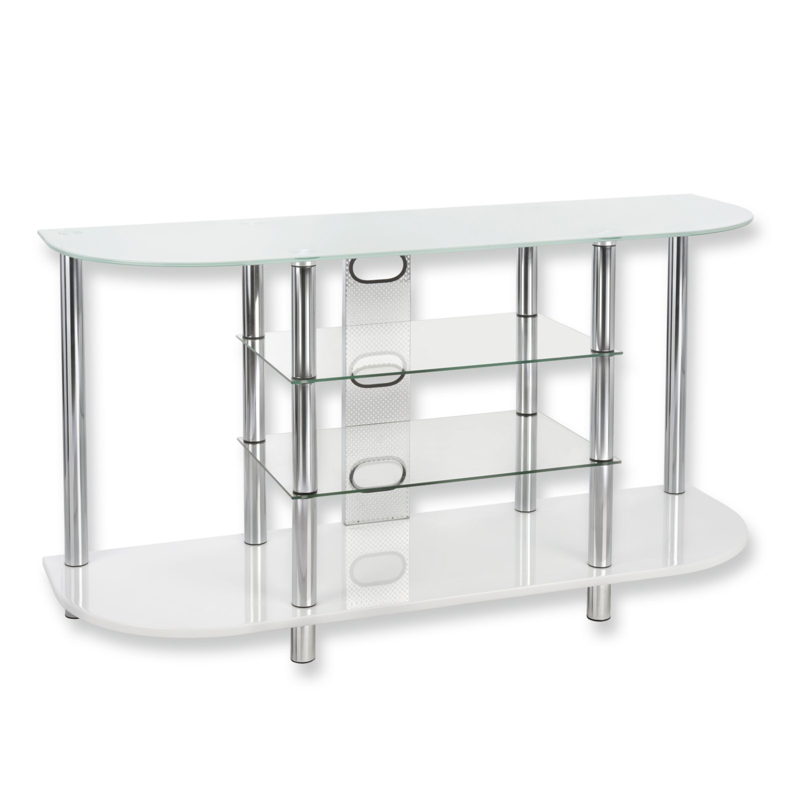 TVRegal weiß SicherheitsGlas 120 cm Breite TV
