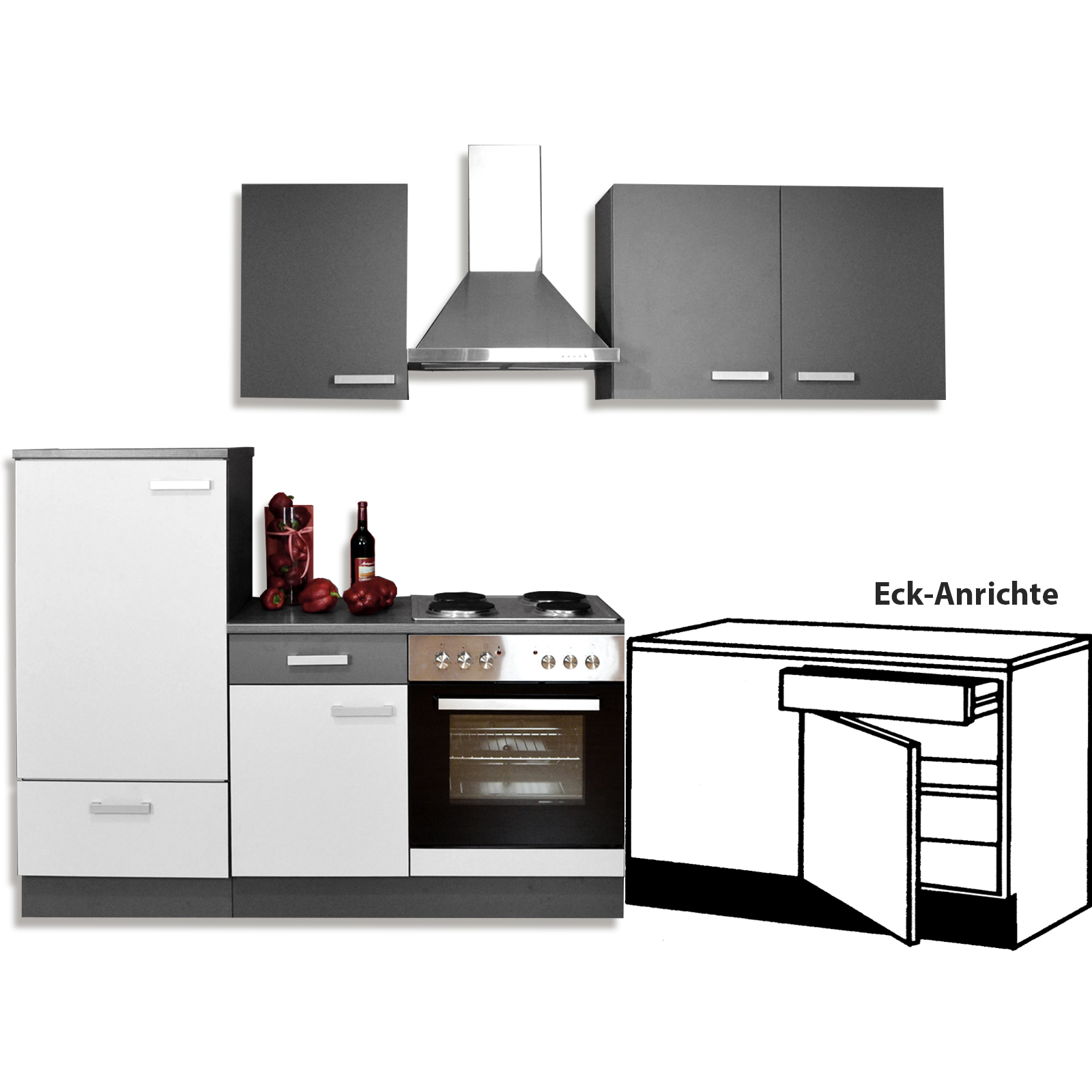 Eck-Anrichte - graphit - 100x86 cm