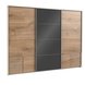Schwebetürenschrank - Plankeneiche - Graphit - 270 cm breit
