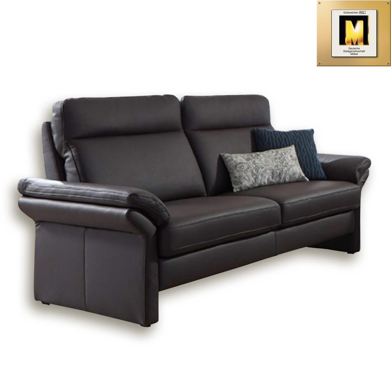 3SitzerLedersofa braun Federkern MoveFunktion